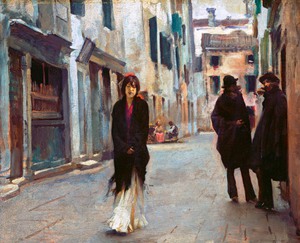 John Singer Sargent, Street in Venice, Painting on canvas