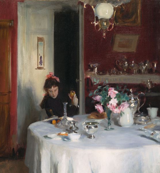 The Breakfast Table. The painting by John Singer Sargent