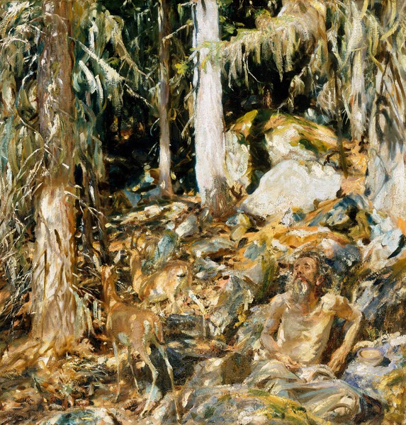 The Hermit. The painting by John Singer Sargent