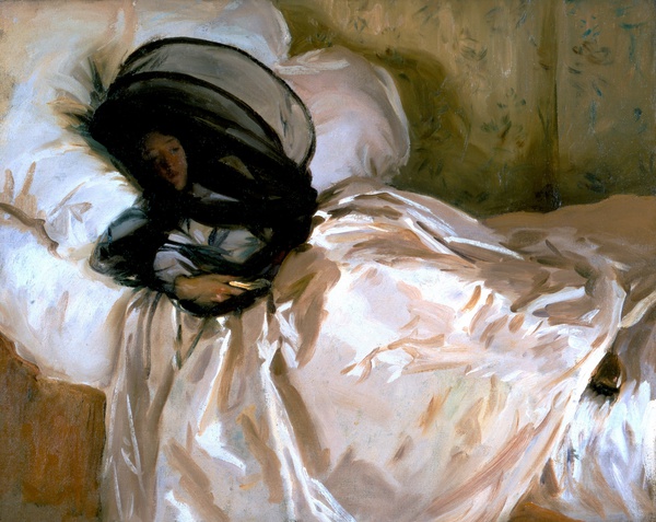 The Mosquito Net. The painting by John Singer Sargent
