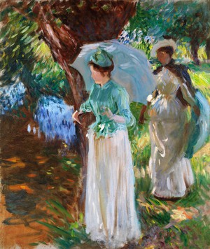 John Singer Sargent, Two Girls with Parasols, Painting on canvas
