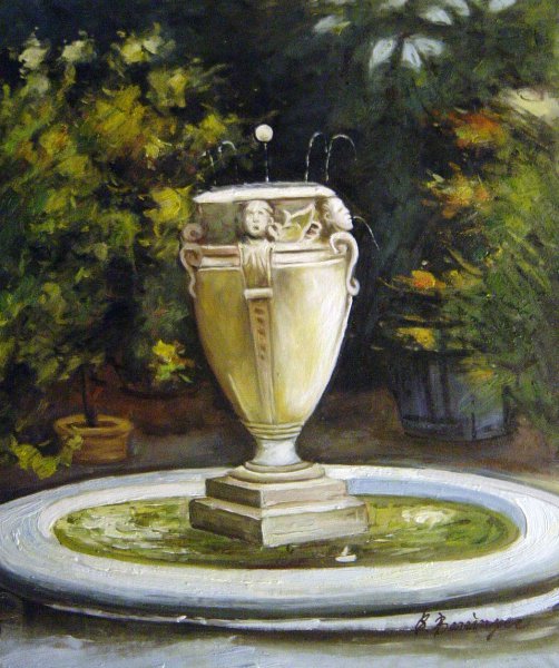 Vase Fountain, Pocantico. The painting by John Singer Sargent