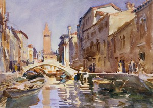 John Singer Sargent, Venetian Canal, Painting on canvas