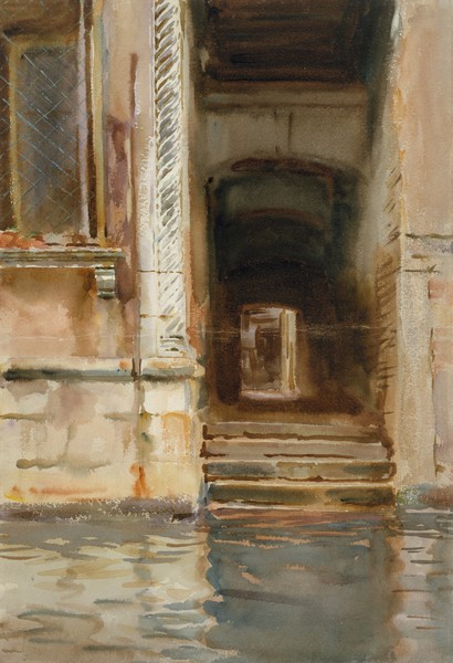 Venetian Passageway. The painting by John Singer Sargent