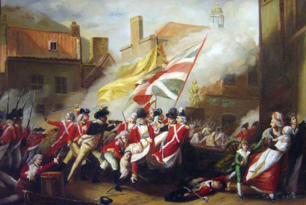 The Death Of Major Pierson. The painting by John Singleton Copley