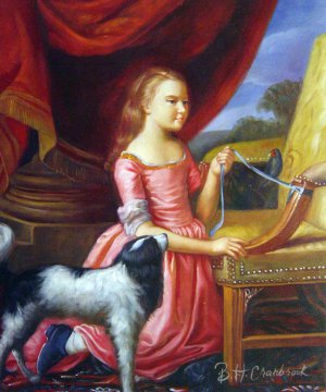 John Singleton Copley, Young Lady With A Bird And Dog, Art Reproduction