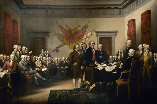 Declaration of Independence. The painting by John Trumbull