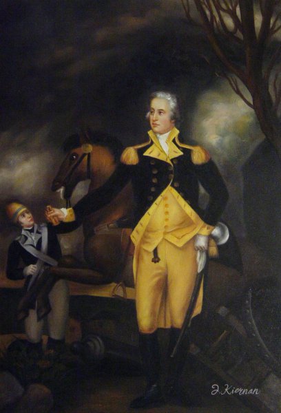 George Washington Before The Battle Of Trenton. The painting by John Trumbull