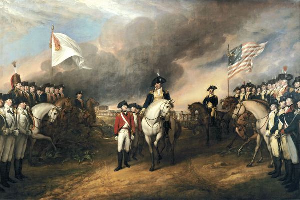 Surrender of Lord Cornwallis. The painting by John Trumbull