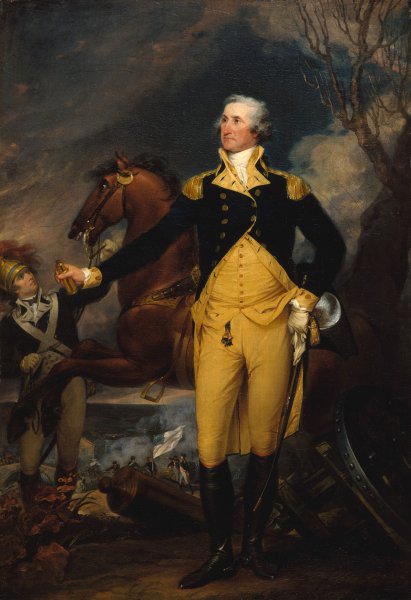 Washington before the Battle of Trenton. The painting by John Trumbull
