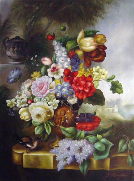 Flower Piece. The painting by John Wainwright