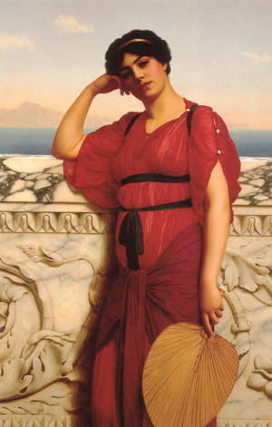 John William Godward, A Classical Lady, Painting on canvas