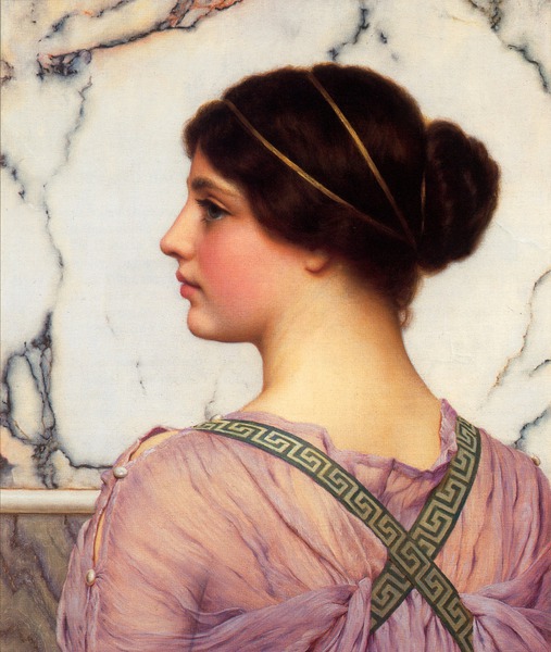 A Grecian Lovely. The painting by John William Godward