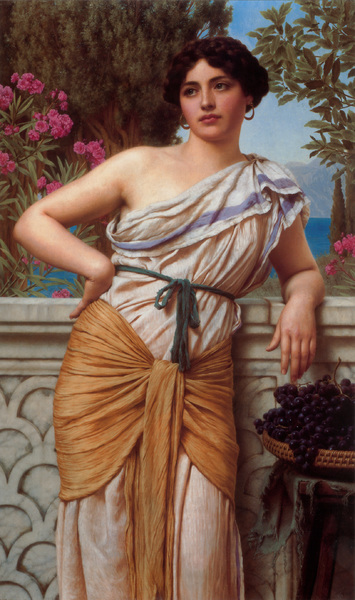 A Reverie. The painting by John William Godward