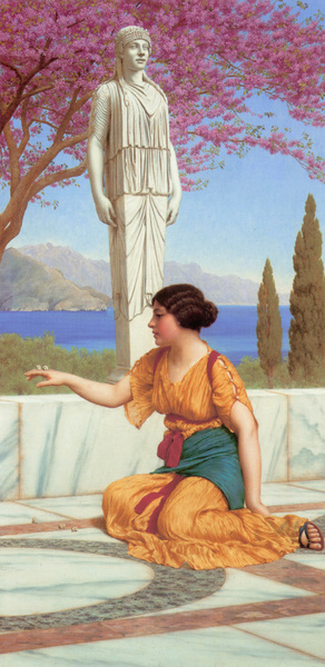 Ancient Pastimes. The painting by John William Godward