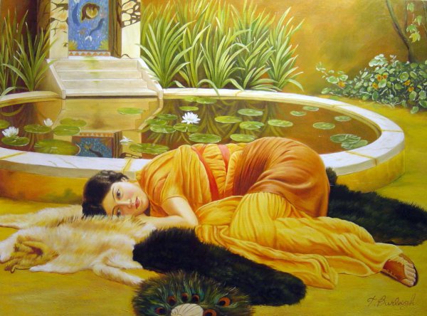 Dolce Far Niente. The painting by John William Godward