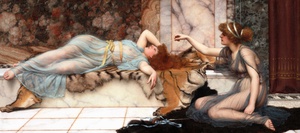 John William Godward, Mischief and Repose, Painting on canvas