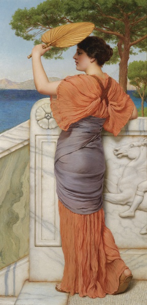 John William Godward, On the Balcony, Painting on canvas
