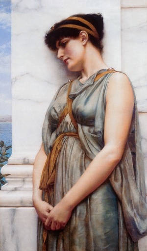 John William Godward, Pompeian Girl, Painting on canvas