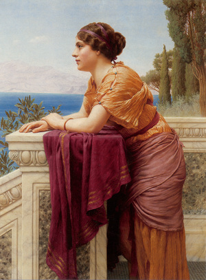 John William Godward, The Belvedere, Painting on canvas