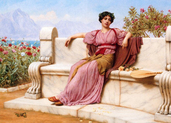 Tranquility. The painting by John William Godward