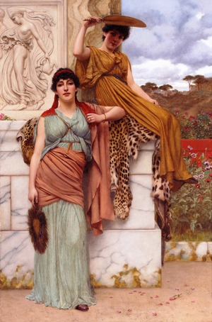 John William Godward, Waiting for the Procession, Painting on canvas