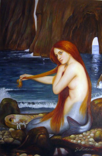 A Mermaid. The painting by John William Waterhouse