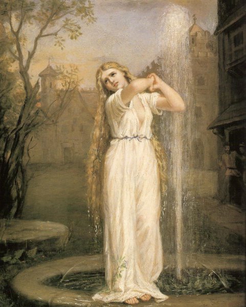 A Portrait of Undine. The painting by John William Waterhouse