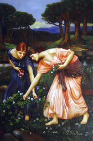 John William Waterhouse, Gather Ye Rosebuds While Ye May, Art Reproduction