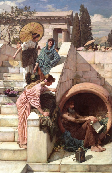 The Diogenes. The painting by John William Waterhouse