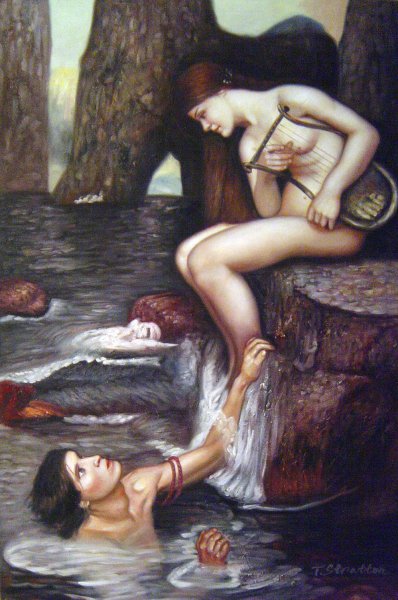 The Siren. The painting by John William Waterhouse