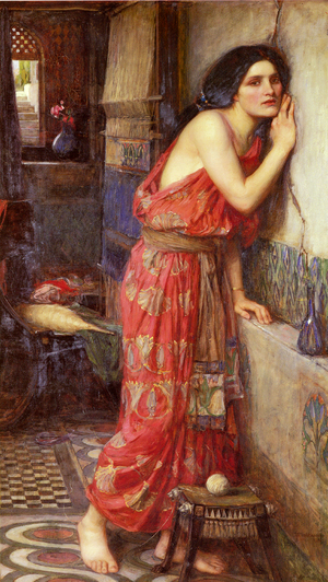 John William Waterhouse, Thisbe also known as The Listener, Painting on canvas