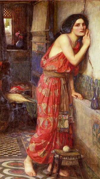 Thisbe also known as The Listener. The painting by John William Waterhouse