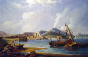 John Wilson Carmichael, The Bay Of Naples, Painting on canvas