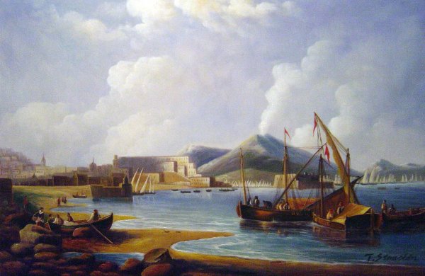 The Bay Of Naples. The painting by John Wilson Carmichael