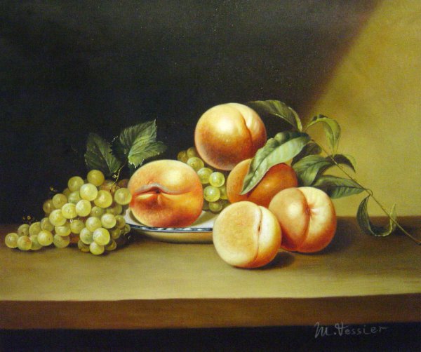 Peaches And Grapes. The painting by Joseph Biays Ord