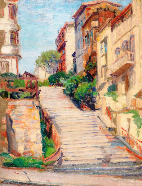 Joice Street San Francisco. The painting by Joseph Kleitsch