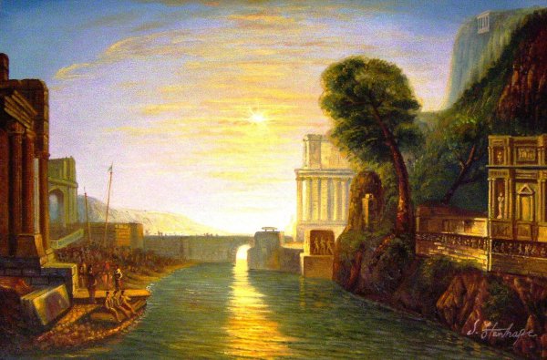 Dido Building Carthage -The Rise Of The Carthaginian Empire. The painting by Joseph Mallard William Turner