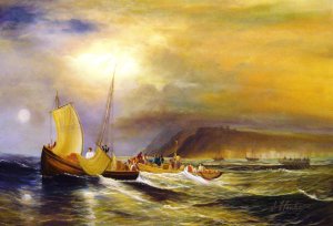 Joseph Mallard William Turner, Folkstone From The Sea, Painting on canvas