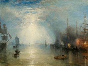 Famous paintings of Ships: Keelmen Heaving in Coal by Moonlight