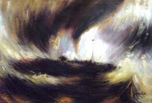 Joseph Mallard William Turner, Snow Storm - Steam-Boat Off A Harbour's Mouth, Painting on canvas