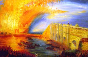 Joseph Mallard William Turner, The Burning Of The Houses Of Parliament, Painting on canvas