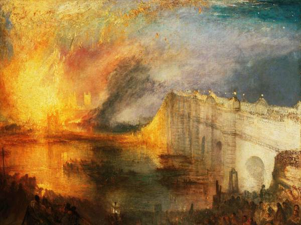 The Houses of Lords Burning. The painting by Joseph Mallard William Turner