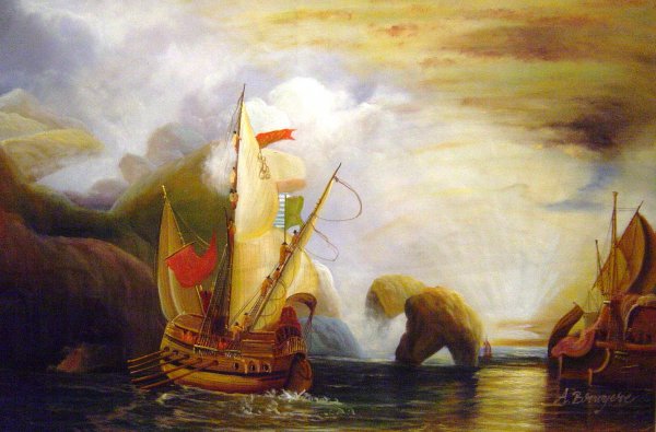 Ulysses Deriding Polyphemus - Homer&#39s Odyssey. The painting by Joseph Mallard William Turner