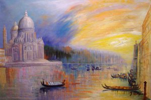 Joseph Mallard William Turner, Venice - Grand Canal With Santa Maria Della Salute, Painting on canvas