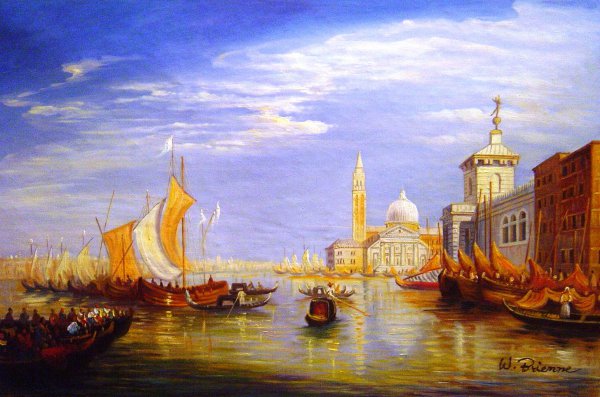 Venice - The Dogana And San Giorgio Maggiore. The painting by Joseph Mallard William Turner