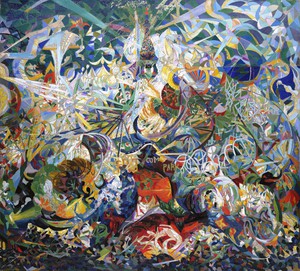 Joseph Stella, Battle of Lights, Coney Island, Mardi Gras, Painting on canvas