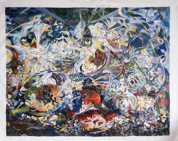 Battle of Lights, Coney Island, Mardi Gras. The painting by Joseph Stella
