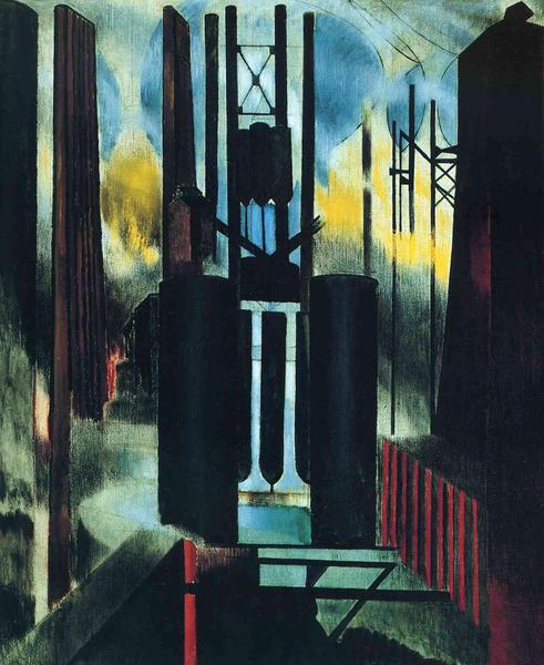 Factories. The painting by Joseph Stella