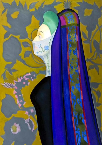 The Veiled Lady (The Persian Lady). The painting by Joseph Stella